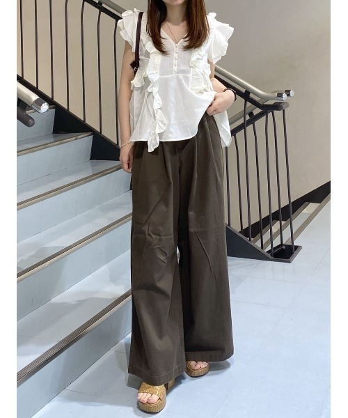 MOUSSY（マウジー） ワイドパンツ パンツ MILITARY WIDE LONG パンツ 