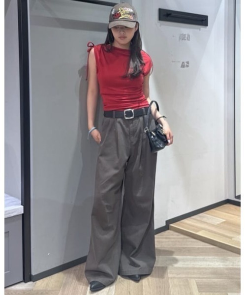 MOUSSY（マウジー） ワイドパンツ パンツ MILITARY WIDE LONG パンツ 