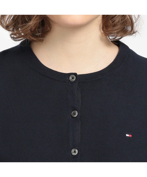 トミー ヒルフィガー   ベーシックカーディガン （ネイビー） トミー ヒルフィガー TOMMY HILFIGER ベーシックカーディガン