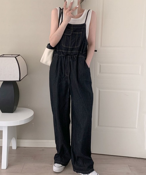 DAY CLOSET サロペット オーバーオール レディース ワイドデニム