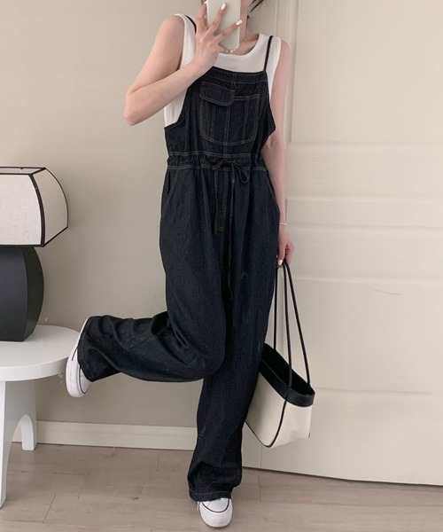 DAY CLOSET サロペット オーバーオール レディース ワイドデニム