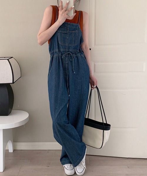 DAY CLOSET サロペット オーバーオール レディース ワイドデニム
