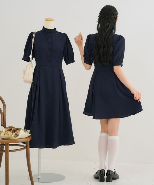 コンジェペイエ×kazumi 3wayリネンスタンドフリルカラーワンピース 美品【コンジェペイエ×kazumi】3wayリネンスタンドフリルカラー