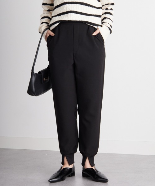 RANAN（ラナン） パンツ 裏起毛裾スリットジョガーパンツ レディース