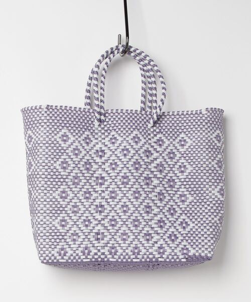 メキシコ 手編みメルカドバッグ・ARROW（S）★シルバー系カラー かごバッグ WOVEN スモール カゴバッグ メルカドバッグ メキシコ製 シルバー
