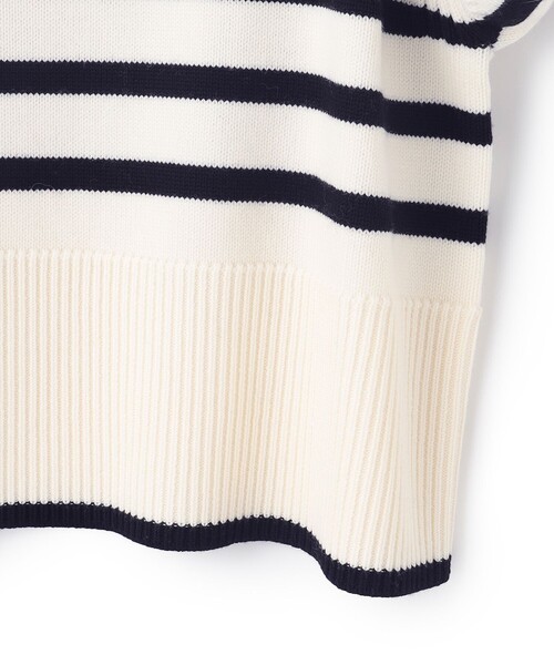 ニット セーター 「洗える」ウールミドルゲージ ボーダー レディース
