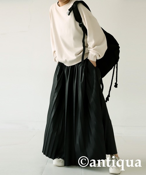 antiqua スカート 合皮レザープリーツスカート : ZOZOTOWN Yahoo