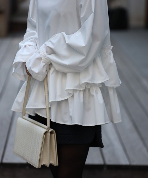Bonjour Sagan（ボンジュールサガン） ブラウス シャツ バンドカラー裾