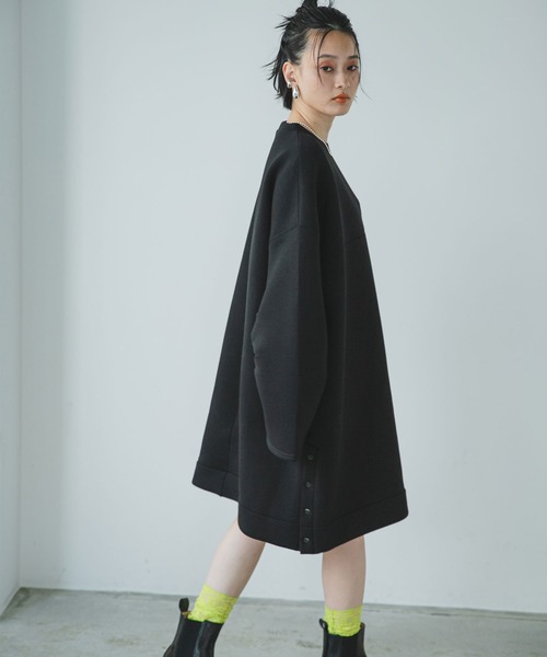 【新品タグ付き】ボマールbohmal ボンディングタックスリーブミニワンピース bohmal ワンピース ボンディングタックスリーブミニワンピース