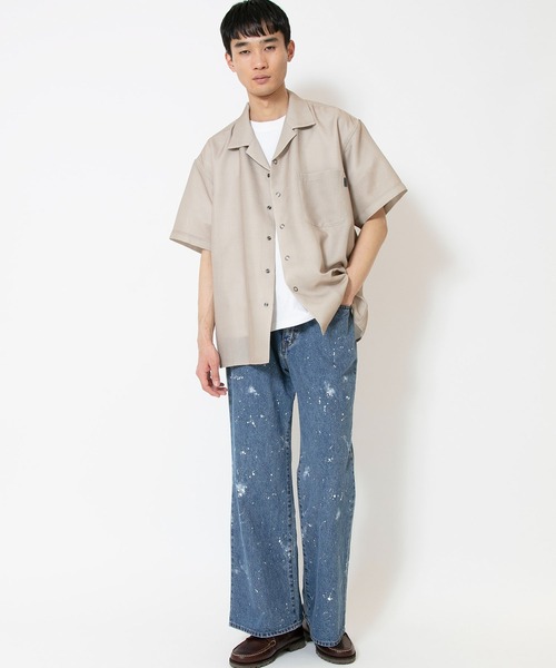 Johnbull シャツ メッシュショートスリーブシャツ メンズ
