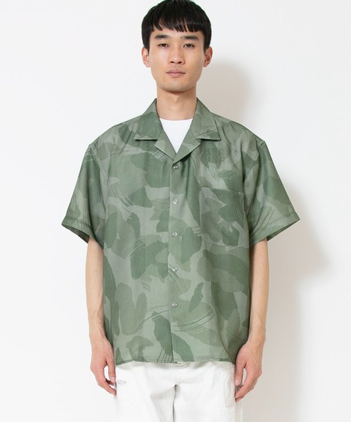 新品定価17,500円minuitere メンズ 襟付きショートスリーブシャツL UNISEX》Prime-Over Layering Short Sleeve Shirt/プライム