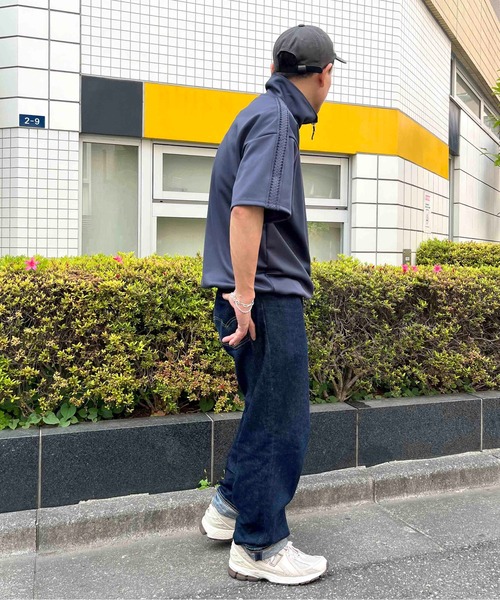 NO NEED（ノーニード） ジャージ レースライン ハーフZIP半袖ジャージ