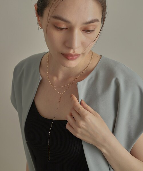 COCOSHNIK ネックレス K10フラワークロスY レディース