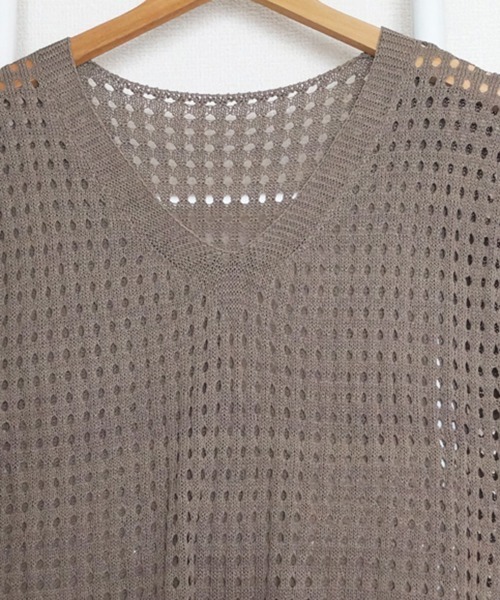Peserico メッシュ編み Vネックセーター 40 miniministore ニット セーター メッシュ編みニット Vネック