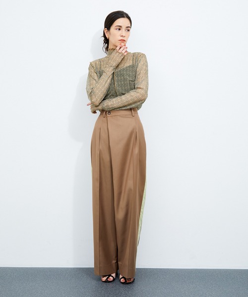 tricot COMME des GARCONS シアートップス　黒　Mサイズ トリココムデギャルソンtricot COMME des GARCONS裾切替ギンガム
