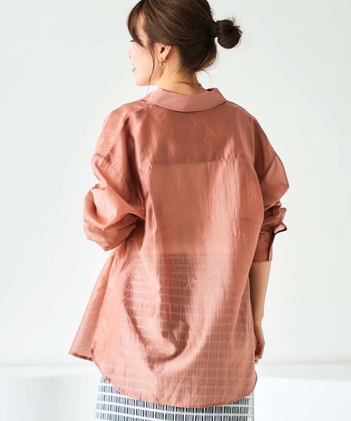 ブラウス シャツ 「飯豊まりえさん着用」シアーオーバーレギュラーカラーシャツ レディース le.coeur blanc ブラウス シャツ 「飯豊まりえさん着用」シアー