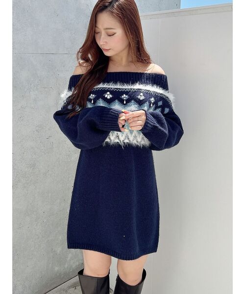 【Lakuo様】ドット柄オフショルダー ワンピース TADASHI SHOJI ドット柄 オフショルダー ワンピース - メルカリ