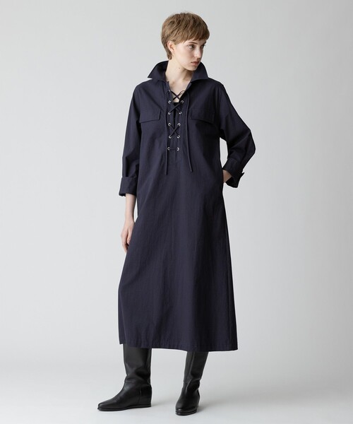 allureville 長袖シャツワンピース allureville（アルアバイル） シャツワンピース レースアップシャツ