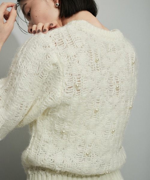 ADAM ET ROPE' ニット セーター 「WEB限定」パールドットニット