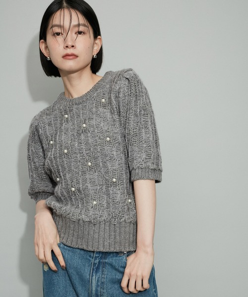 ADAM ET ROPE'（アダムエロペ） ニット セーター 「WEB限定」パール