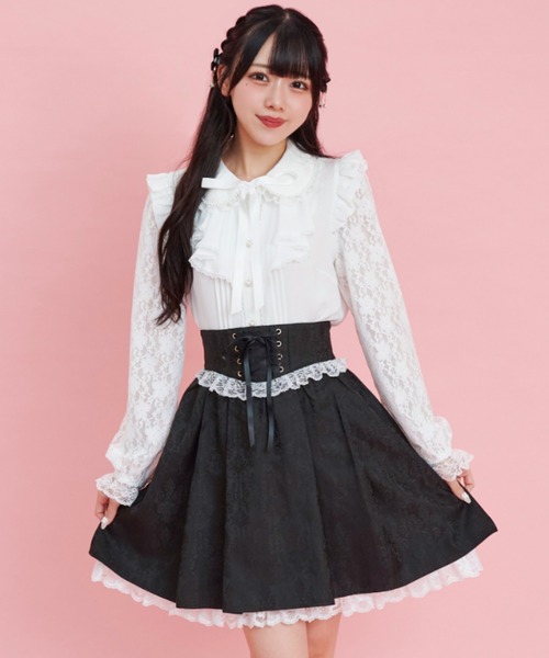 大変美品　Rene  日本製　清楚で可憐なお嬢様ニットトップス　半袖ブラウス 6360311439_c7.jpg