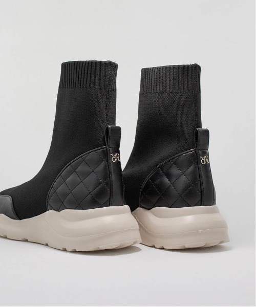 【BLACK】【SUSTAINABLE】ボリュームソールソックススニーカー ランダ RANDA 【SUSTAINABLE】ボリュームソールソックススニーカー