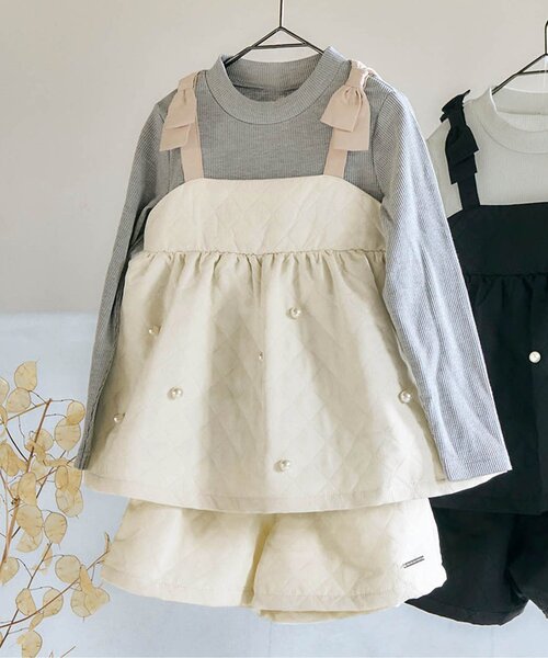 apres les cours（アプレレクール） セットアップ パール付キルト