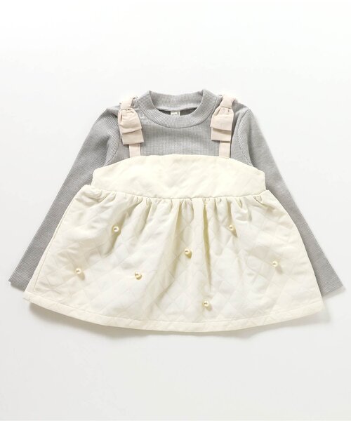 apres les cours（アプレレクール） セットアップ パール付キルト