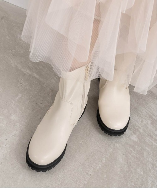 RANDA（ランダ） ブーツ 晴雨兼用 トラックソールショートブーツ