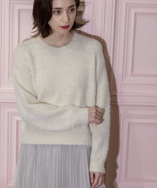 極美品 2024年 ハグオーワー ブークレスパンコール セーター M OPAQUE.CLIP（オペークドットクリップ） ニット セーター 「エマール