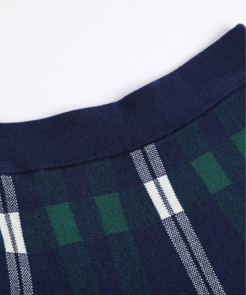 【ZARA】チェック柄ジャカードニットスカート (S) 2024AW ZW COLLECTION チェック柄ミディ丈スカート - グリーンオレンジ | ZARA