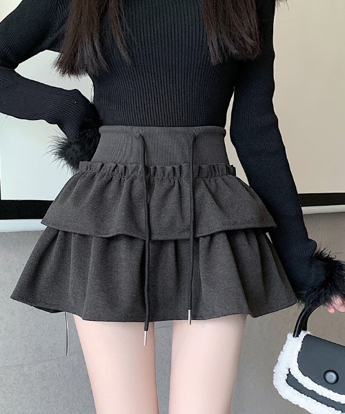 alice auaa フリル付き黒ミニスカート Achic スカート フリルティアードミニスカート : ZOZOTOWN Yahoo