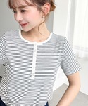 ヘンリーネック tシャツ 半袖 ヘンリーネック...の詳細画像3