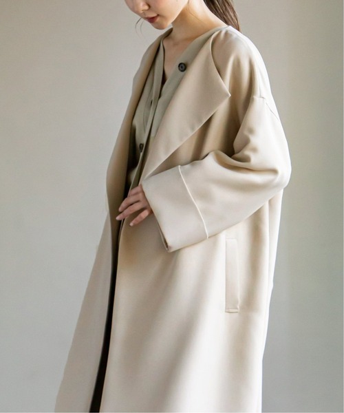 NOBLE 「NOBLE」 ノーカラーコート 36 ベージュ レディース : ZOZOTOWN  