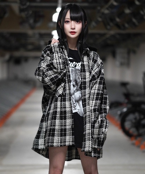 ブラウス シャツ 「TRAVAS TOKYO/トラバス トーキョー」フード付きチェックシャツ レディース メンズ
