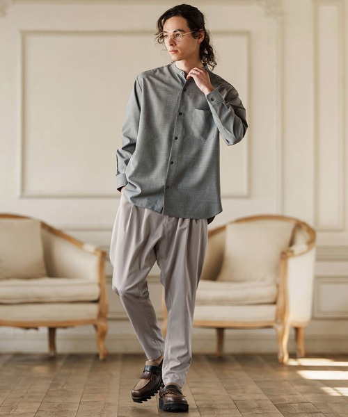 オーブ　パッチ付き　サルエルパンツ 46 CAMBIO(カンビオ)】Denim Like Drape Sarrouel Pants サルエルパンツ