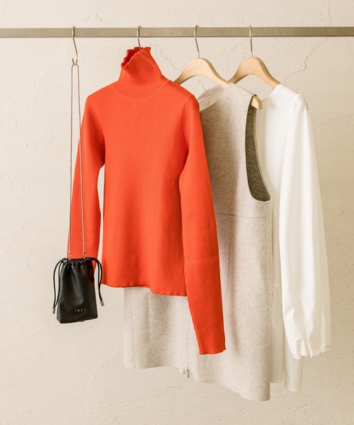 mystic（ミスティック） タートルネックニット FREE オレンジ