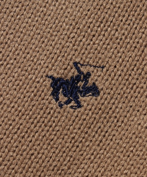 「BEVERLY HILLS POLO CLUB」 ニットカーディガン M ベージュ メンズ_画像8