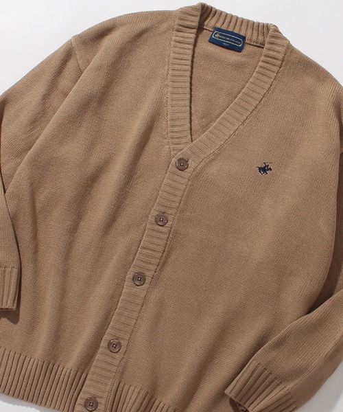 「BEVERLY HILLS POLO CLUB」 ニットカーディガン M ベージュ メンズ_画像9