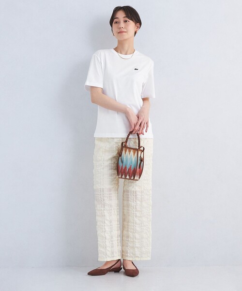 tシャツ 「LACOSTE」ワンポイント ソフトタッチ Tシャツ レディース ラコステ LACOSTE ワンポイントソフトタッチTシャツ （ホワイト