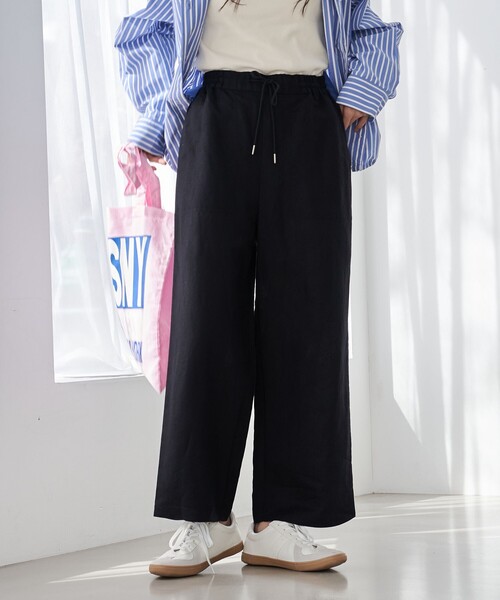 coen（コーエン） パンツ 接触冷感リネンレーヨンワイドパンツ（WEB