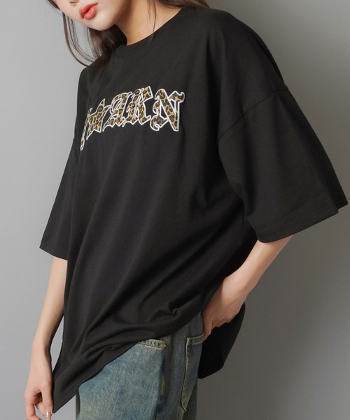 サンリオ ウサハナ スピンズ SPINNS ビッグTシャツ 半袖 ブラック ウサハナ×SPINNS』ビッグTシャツ | SPINNS WEB STORE | SPINNS
