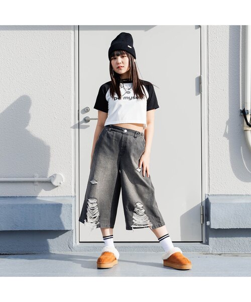 algy（アルジー） tシャツ クロップドラグラン半袖T キッズ 子供服