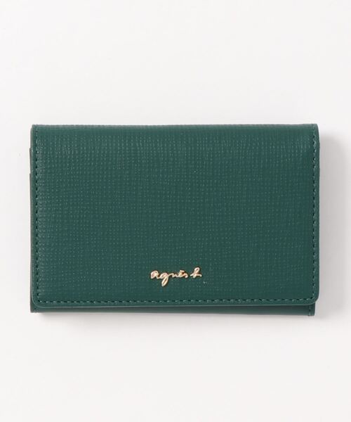 agnès b. ダークグリーン カードケース agnes b. 「agnes b.」 カードケース FREE グリーン レディース