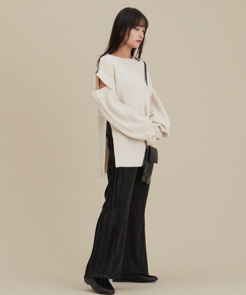 「NEUNA」 長袖ニット FREE オフホワイト レディース_画像3