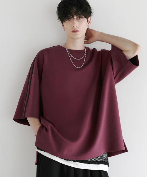 LILL tシャツ サイドスリットコットンポンチビッグシルエット