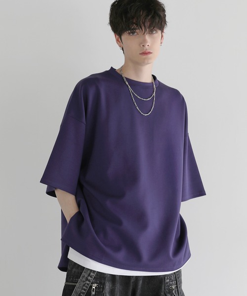 LILL tシャツ サイドスリットコットンポンチビッグシルエット