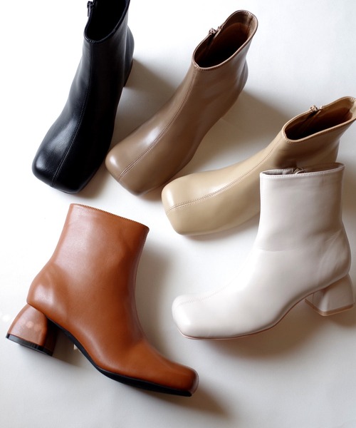 「AmiAmi」 「LELIEN PLUS」ショートブーツ LL グレイッシュベージュ レディース_画像5