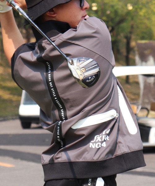 tシャツ (RM)「LUXE/R GOLF」ストレッチ クロス ハーフジップ プル