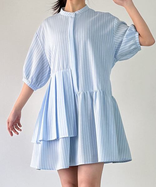 familiar ♡ ストライプ チュニック Familiar ストライプ チュニックトップ | ブルー | FARFETCH JP